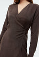 Givn Berlin Wickelkleid GBVIRGINIA aus TENCEL™ mit Peach-Effekt Dress Coffee Brown (Tencel)