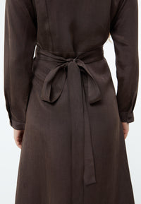 Givn Berlin Wickelkleid GBVIRGINIA aus TENCEL™ mit Peach-Effekt Dress Coffee Brown (Tencel)