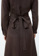 Givn Berlin Wickelkleid GBVIRGINIA aus TENCEL™ mit Peach-Effekt Dress Coffee Brown (Tencel)