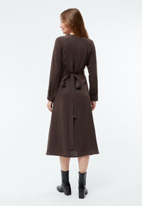 Givn Berlin Wickelkleid GBVIRGINIA aus TENCEL™ mit Peach-Effekt Dress Coffee Brown (Tencel)