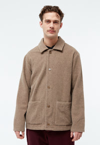 Givn Berlin Wolljacke GBVINCENT aus recyceltem Wollgemisch Jacket Dark Beige