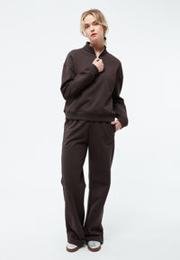 Givn Berlin Zip Sweater GBMAGDA aus Bio-Baumwolle Sweater Coffee Brown