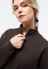 Givn Berlin Zip Sweater GBMAGDA aus Bio-Baumwolle Sweater Coffee Brown
