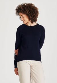 Second hand knitted sweater ERICA made from organic cotton - Blue - M