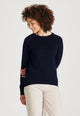 Second hand knitted sweater ERICA made from organic cotton - Blue - M