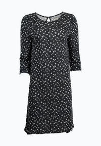 Second hand dress FREYA made of TENCEL™ Lyocell - Black / White Flowers (Tencel) - M