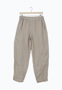 Second hand GBELIN linen trousers with elastic waistband - Beige (Linen) - XL
