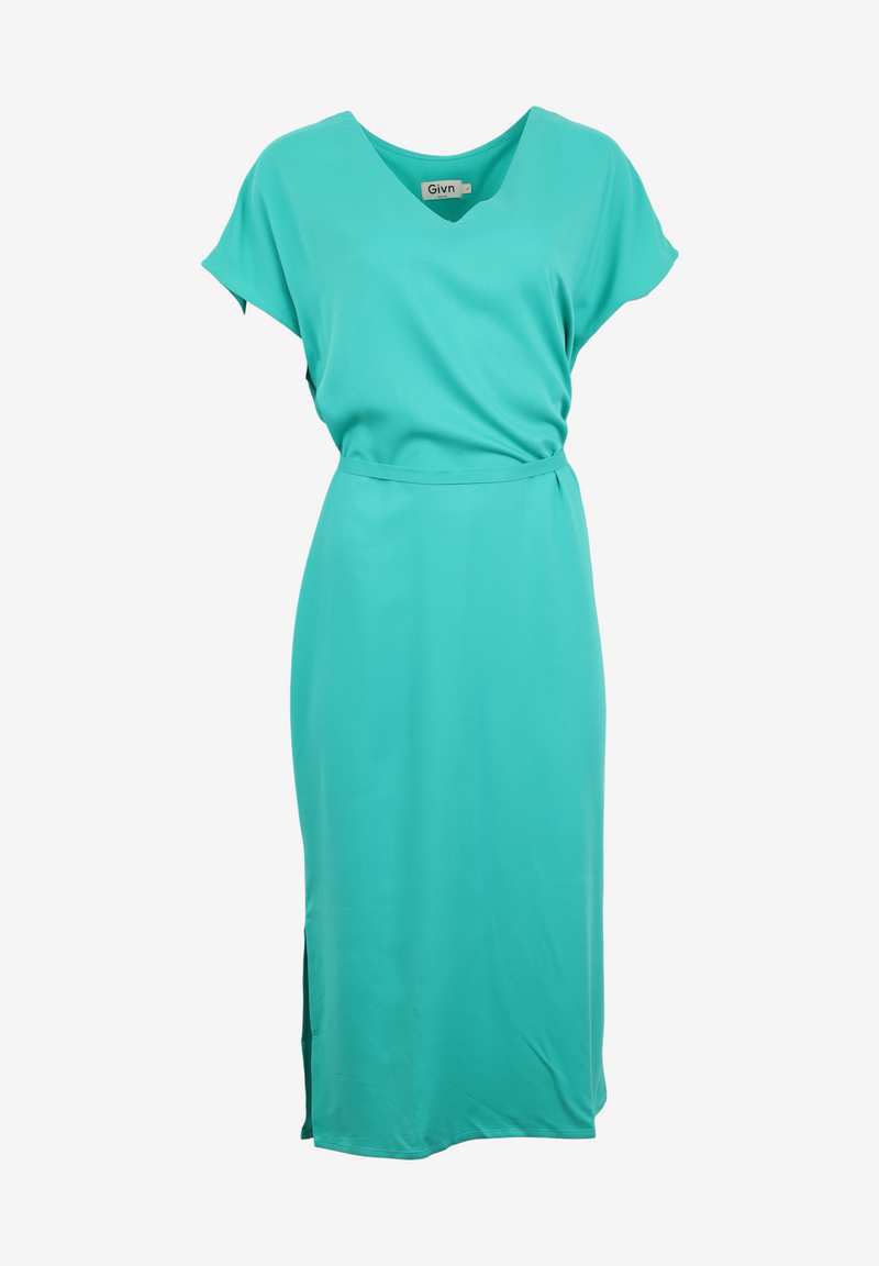 Second Hand Kleid GBPHILINE relaxed Fit aus LENZING™ ECOVERO™ mit Gürtel - Amalfi Green - L