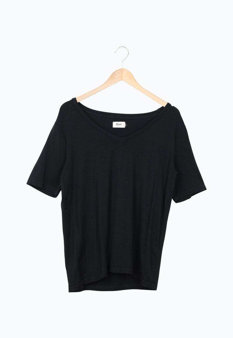 Second Hand T-Shirt JANE aus TENCEL™ Lyocell - Black (Tencel) - M