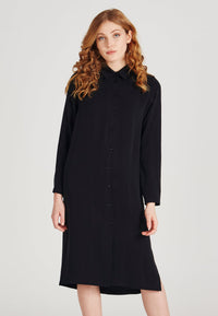 Second hand shirt dress MERLE made from TENCEL™ Lyocell - Black (Tencel) - S