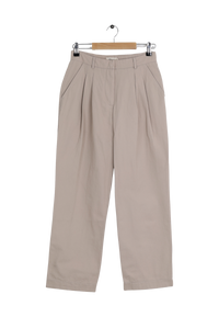Second Hand Bundfaltenhose CHRISTIN aus Bio-Baumwolle - Beige - S