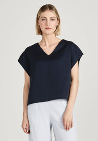 Second Hand Blusenshirt RUBY aus TENCEL™ Lyocell - Midnight Blue (Tencel) - L