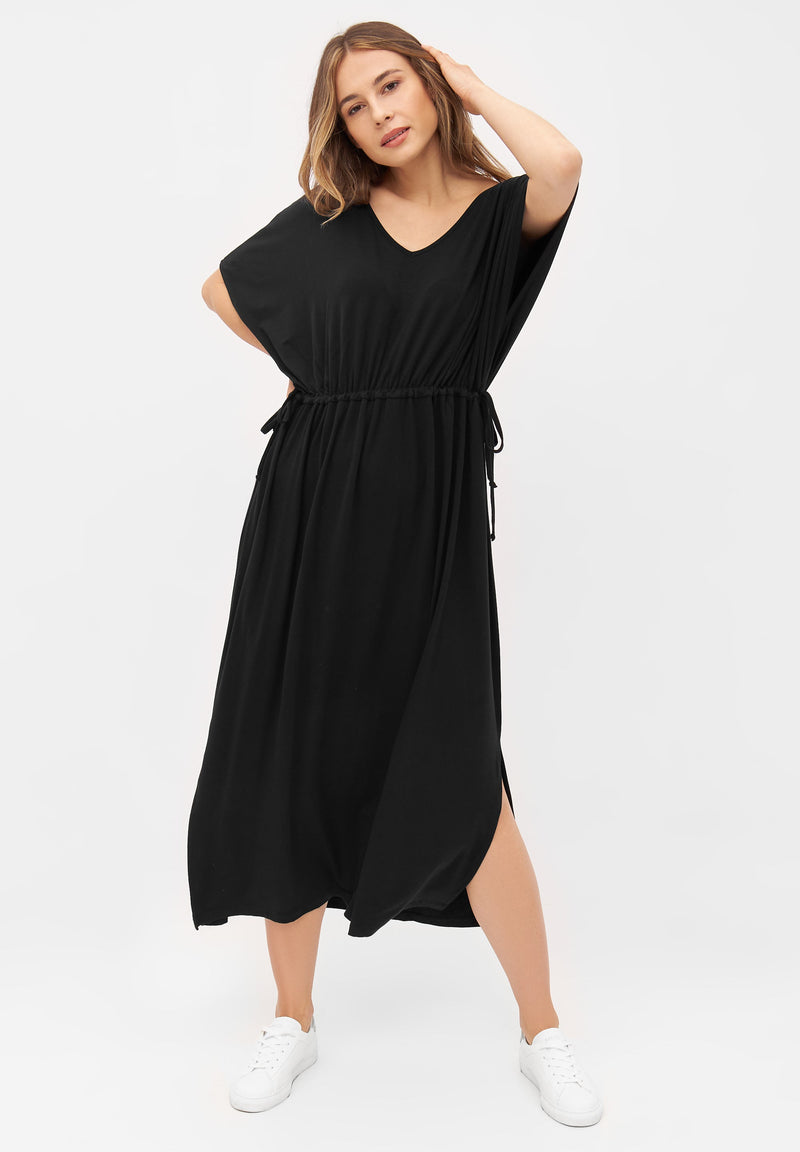 Second Hand Jersey-Kleid VICKY aus TENCEL™ Lyocell - Black (Tencel) - S