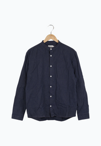 Second Hand Flanellhemd WES aus Bio-Baumwolle - Marine Blue - M