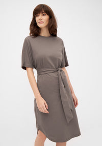 Second Hand Jersey-Kleid LILOU aus Bio-Baumwolle - Taupe - M