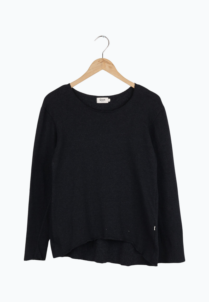 Second Hand Sweater LUCIA aus recycelter Baumwolle - Dark Grey - L