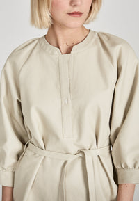 Second hand blouse dress ODETTE made from organic cotton - Beige - S