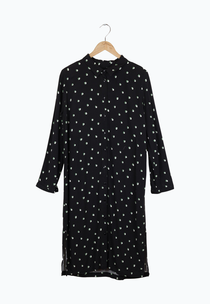 Second hand shirt dress MERLE from LENZING™ ECOVERO™ - Black / Mint / Off White - XL