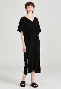 Second Hand Jersey-Kleid  VIOLET aus TENCEL™ Lyocell - Black (Tencel) - S