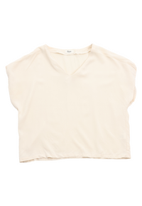 Preloved Blusenshirt RUBY aus TENCEL™ Lyocell - Off White (Tencel) - L