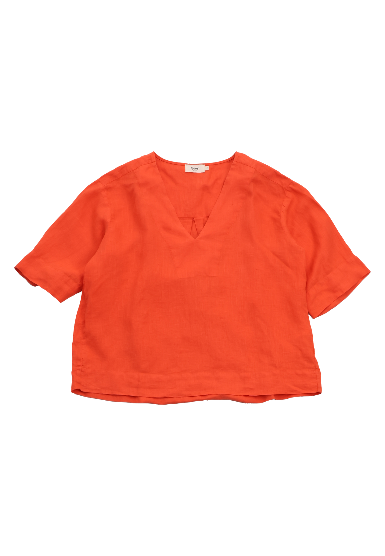 Preloved Blusenshirt HARPER aus Leinen  - Sunset Orange (Linen) - S