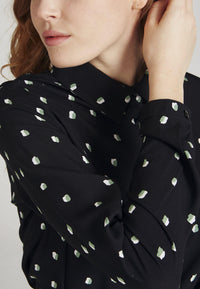Shirt blouse dress MERLE from LENZING™ ECOVERO™ - Black / Mint / Off White