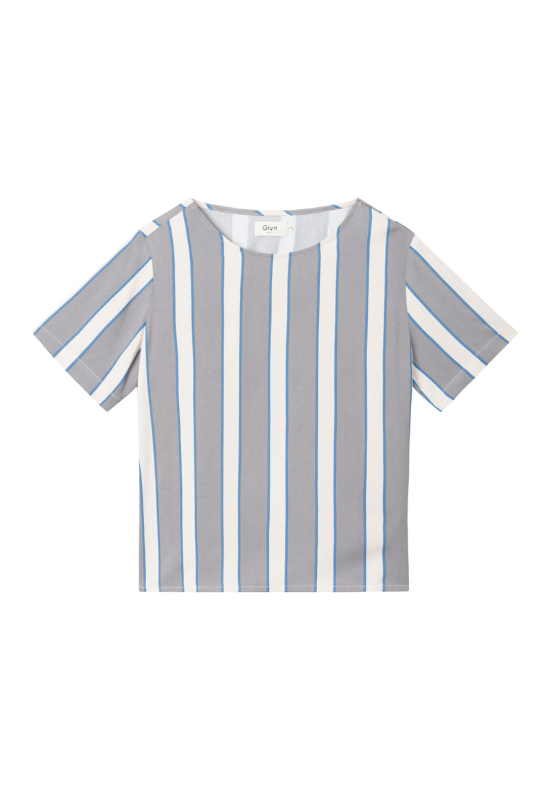 Givn Berlin Bluse INES aus LENZING™ ECOVERO™ Blouse Off White / Grey (Stripes)