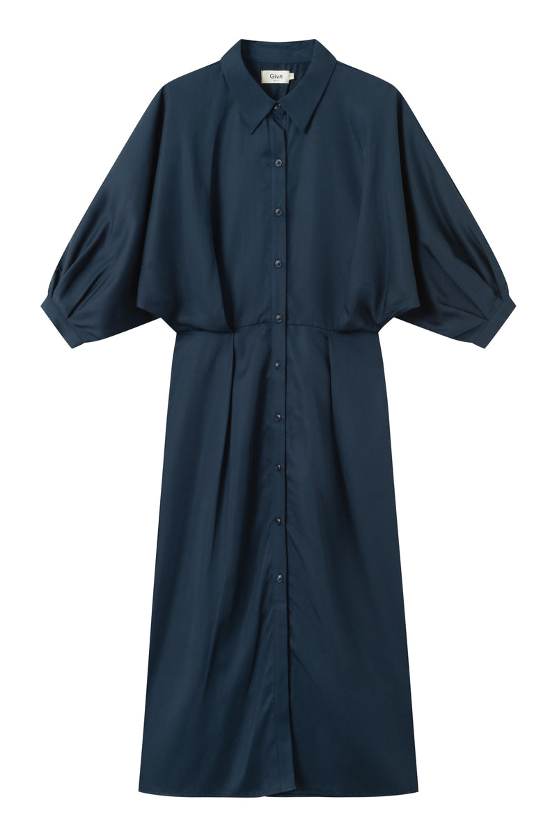 Givn Berlin Blusenkleid NATALIA aus TENCEL™ Lyocell Dress Midnight Blue (Tencel)