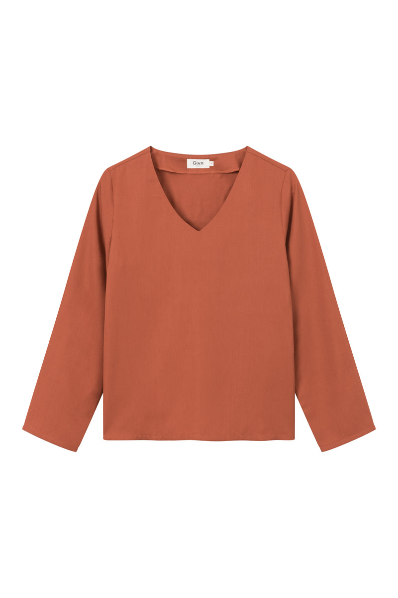 Givn Berlin Blusenshirt ROSE aus TENCEL™ REFIBRA™ Lyocell Blouse Rusty Orange (Refibra)