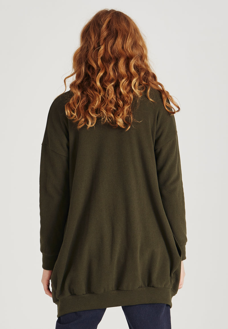 Givn Berlin Cardigan CARA aus recycelter Baumwolle Cardigan Dark Olive