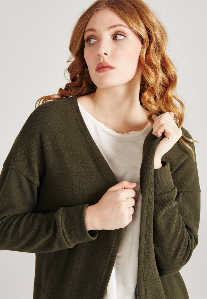 Givn Berlin Cardigan CARA aus recycelter Baumwolle Cardigan Dark Olive