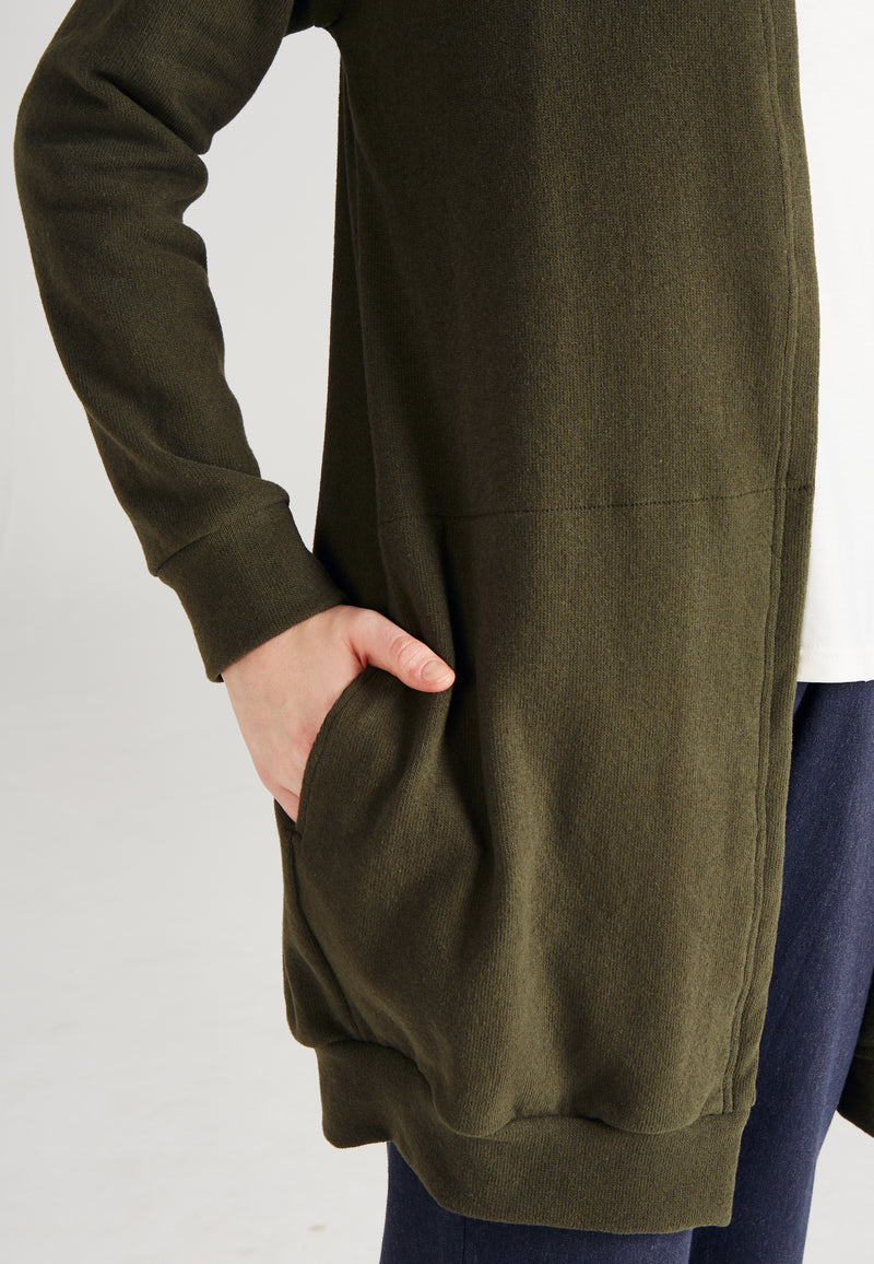 Givn Berlin Cardigan CARA aus recycelter Baumwolle Cardigan Dark Olive