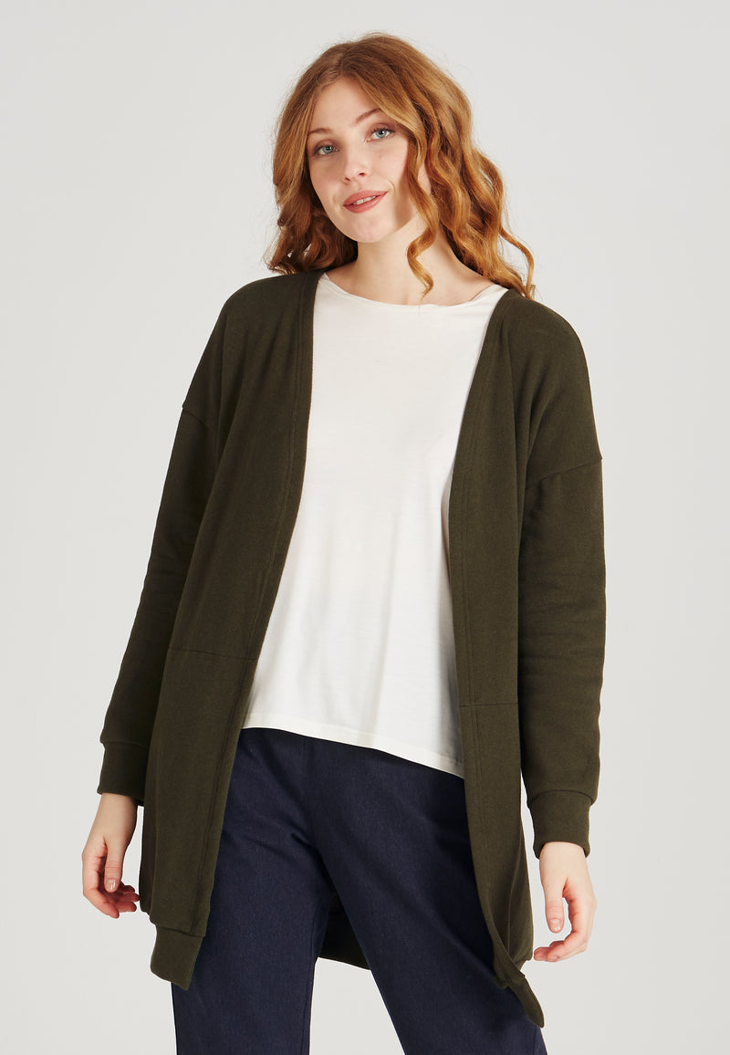 Givn Berlin Cardigan CARA aus recycelter Baumwolle Cardigan Dark Olive