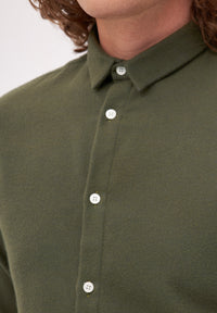 Givn Berlin Flanellhemd KENT aus Bio-Baumwolle Buttoned Shirt Moss Green