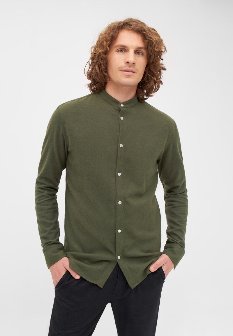 Givn Berlin Flanellhemd WES aus Bio-Baumwolle Buttoned Shirt Moss Green
