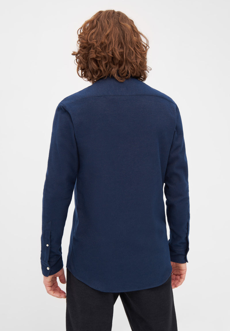 Givn Berlin Flanellhemd WES aus Bio-Baumwolle Buttoned Shirt Navy Blue