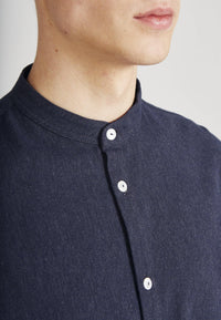 Organic Cotton Flannel Shirt WES - Midnight Blue