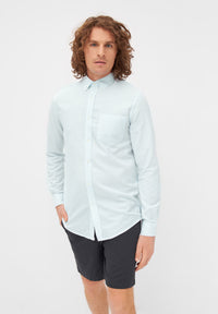 Givn Berlin Hemd RAMIN aus Bio-Baumwolle Buttoned Shirt Sage / White (Stripes)