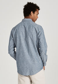 Givn Berlin Hemd RAMIN aus Bio-Baumwolle  Buttoned Shirt Blue / White (Melange)