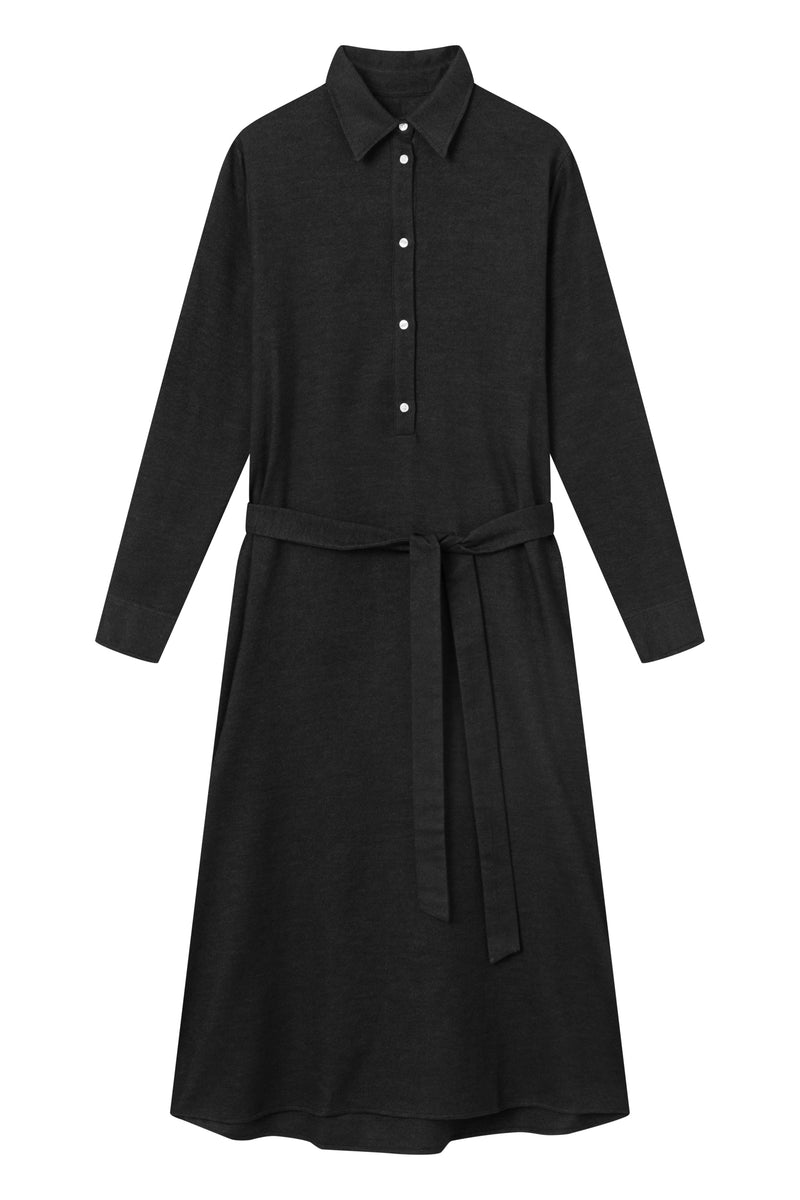 Givn Berlin Hemdblusenkleid GRETA aus Bio-Baumwolle Dress Anthracite