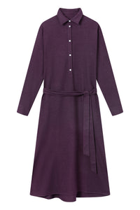 Givn Berlin Hemdblusenkleid GRETA aus Bio-Baumwolle Dress Dark Purple