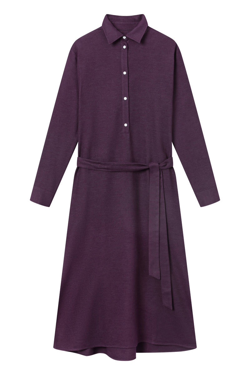Givn Berlin Hemdblusenkleid GRETA aus Bio-Baumwolle Dress Dark Purple