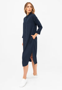 Givn Berlin Hemdblusenkleid MAGGIE aus TENCEL™ REFIBRA™ Lyocell Dress Midnight Blue (Refibra)