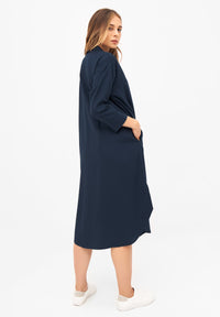 Givn Berlin Hemdblusenkleid MAGGIE aus TENCEL™ REFIBRA™ Lyocell Dress Midnight Blue (Refibra)