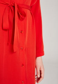 Givn Berlin Hemdblusenkleid MERLE aus TENCEL™ Lyocell Dress Lava Red (Tencel)