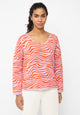 Givn Berlin Jacquard Strickpullover PALOMA aus Bio-Baumwolle Sweater Lavender / Orange (Waves)