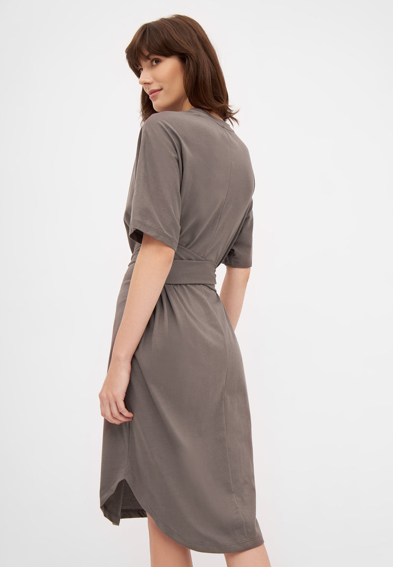 Givn Berlin Jersey-Kleid LILOU aus Bio-Baumwolle Dress Taupe