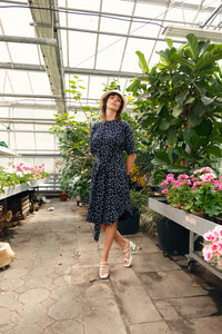 Givn Berlin Jersey-Kleid LILOU aus Bio-Baumwolle Dress Midnight Blue (Blooms)