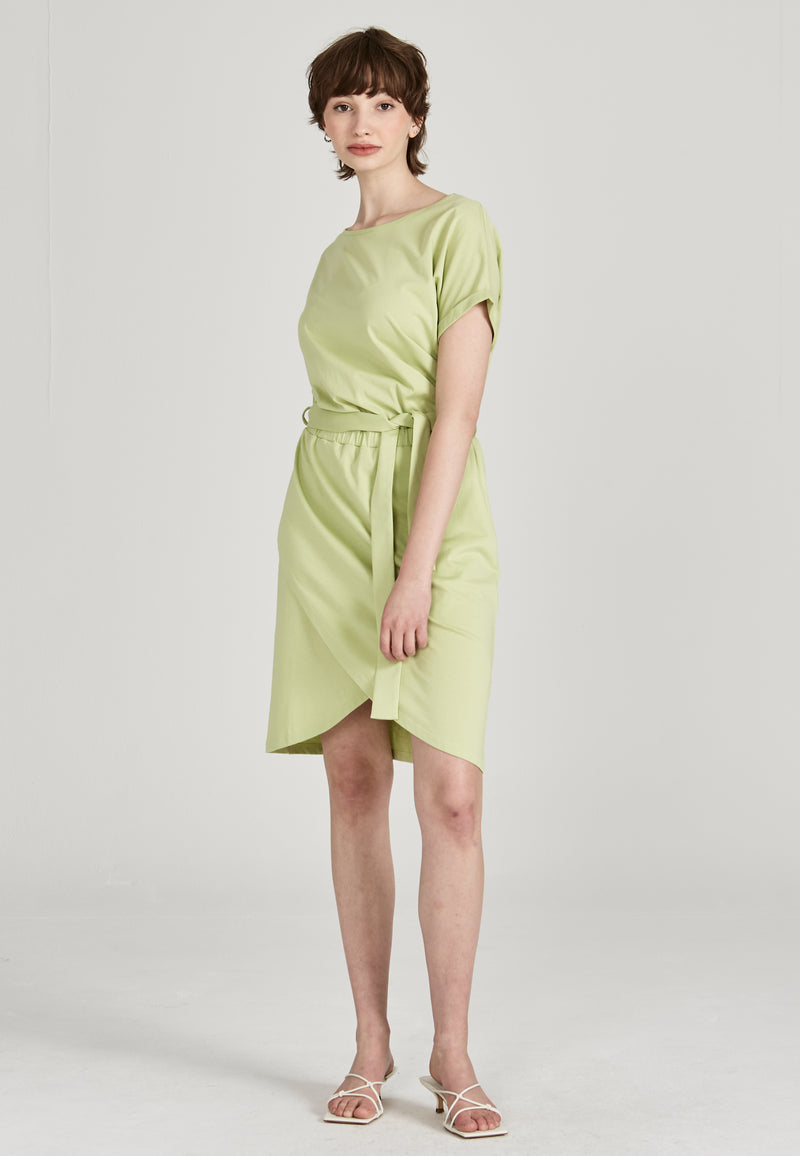 Givn Berlin Jersey-Kleid YLVA aus Bio-Baumwolle Dress Matcha Green