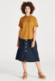 Givn Berlin Kurzarmbluse SARAH aus TENCEL™ Lyocell Blouse Rubber Brown (Tencel)